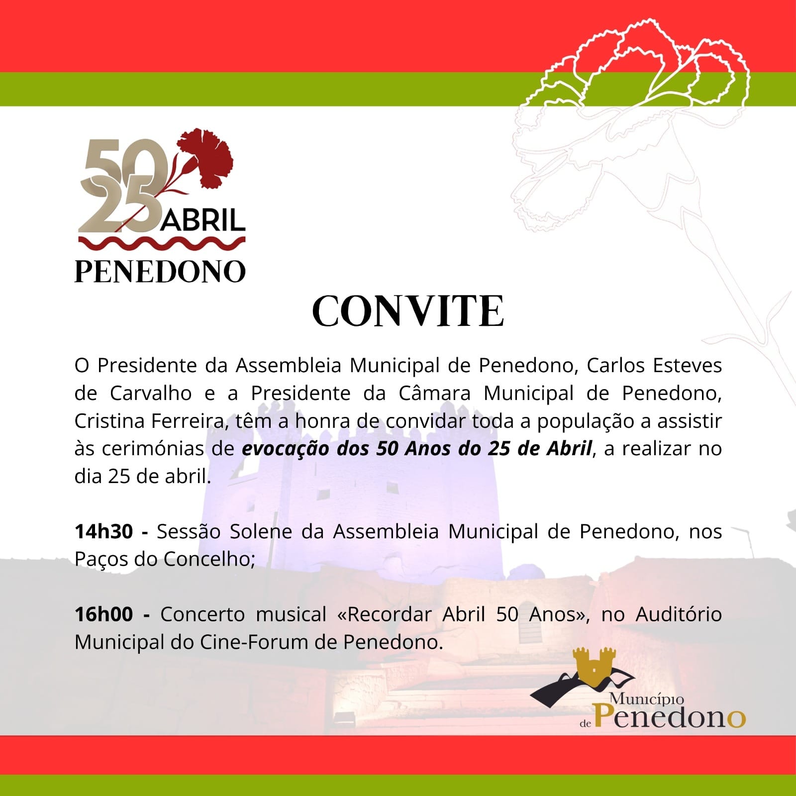 Cerimónias de evocação dos 50 anos do 25 de Abril