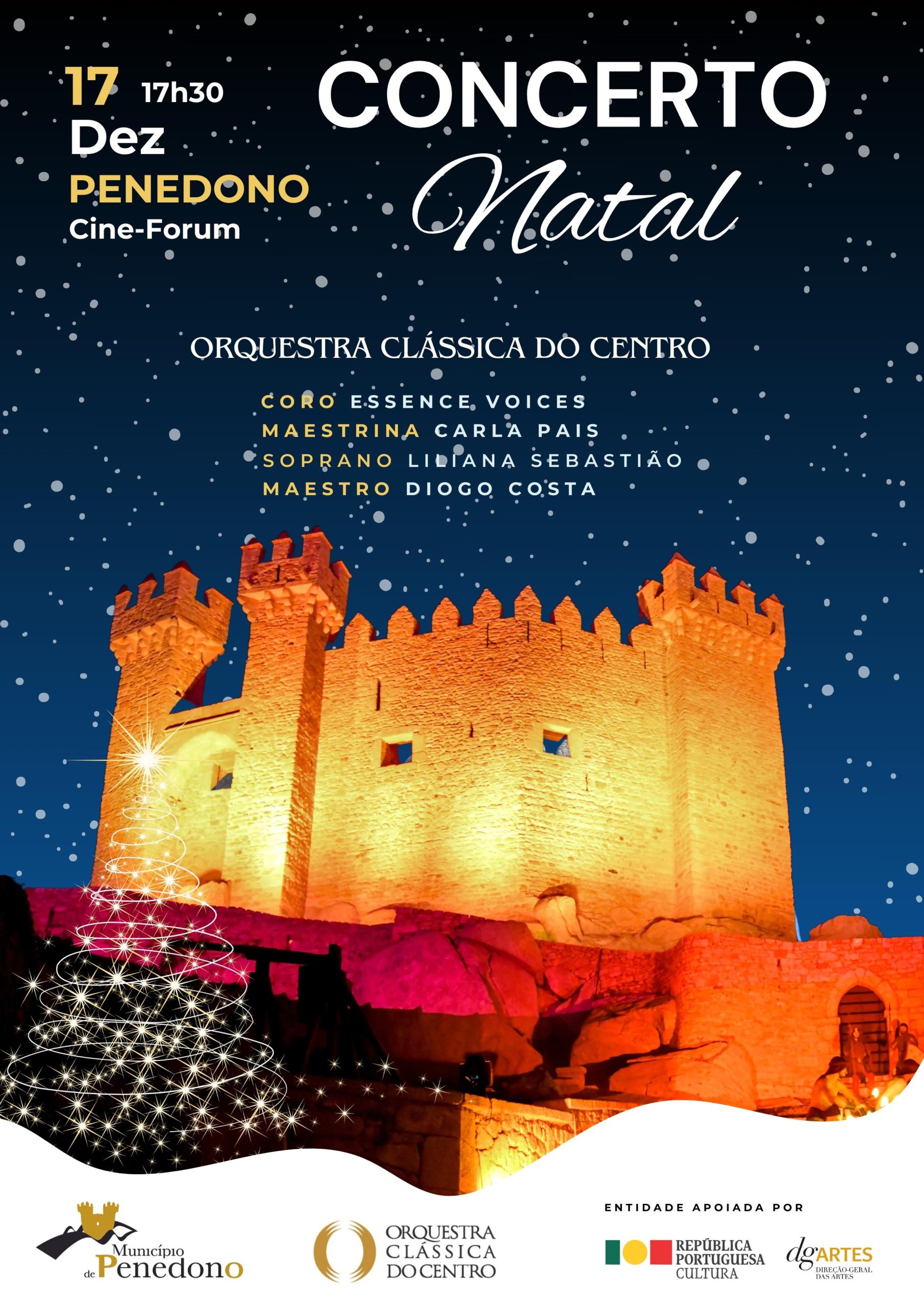 Concerto de Natal pela Orquestra Clássica do Centro, dia 17 dezembro!