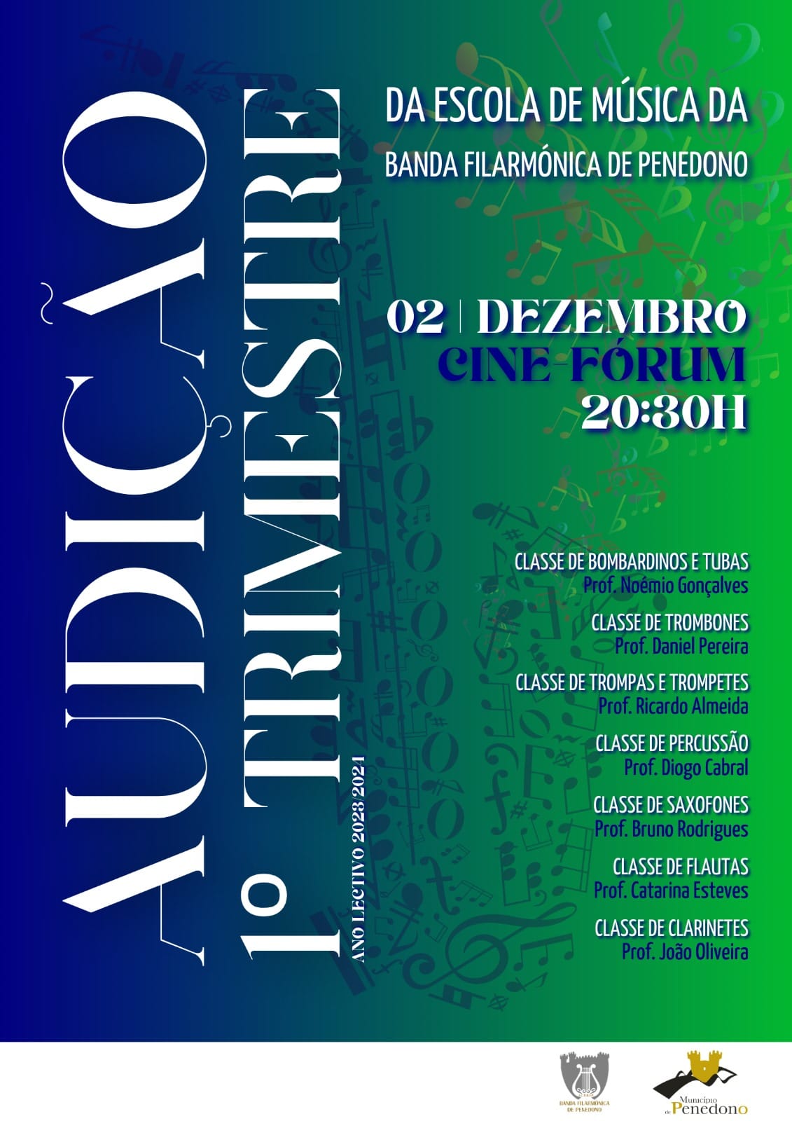 Audições 1° Trimestre da Escola de Música da Banda Filarmónica de Penedono!